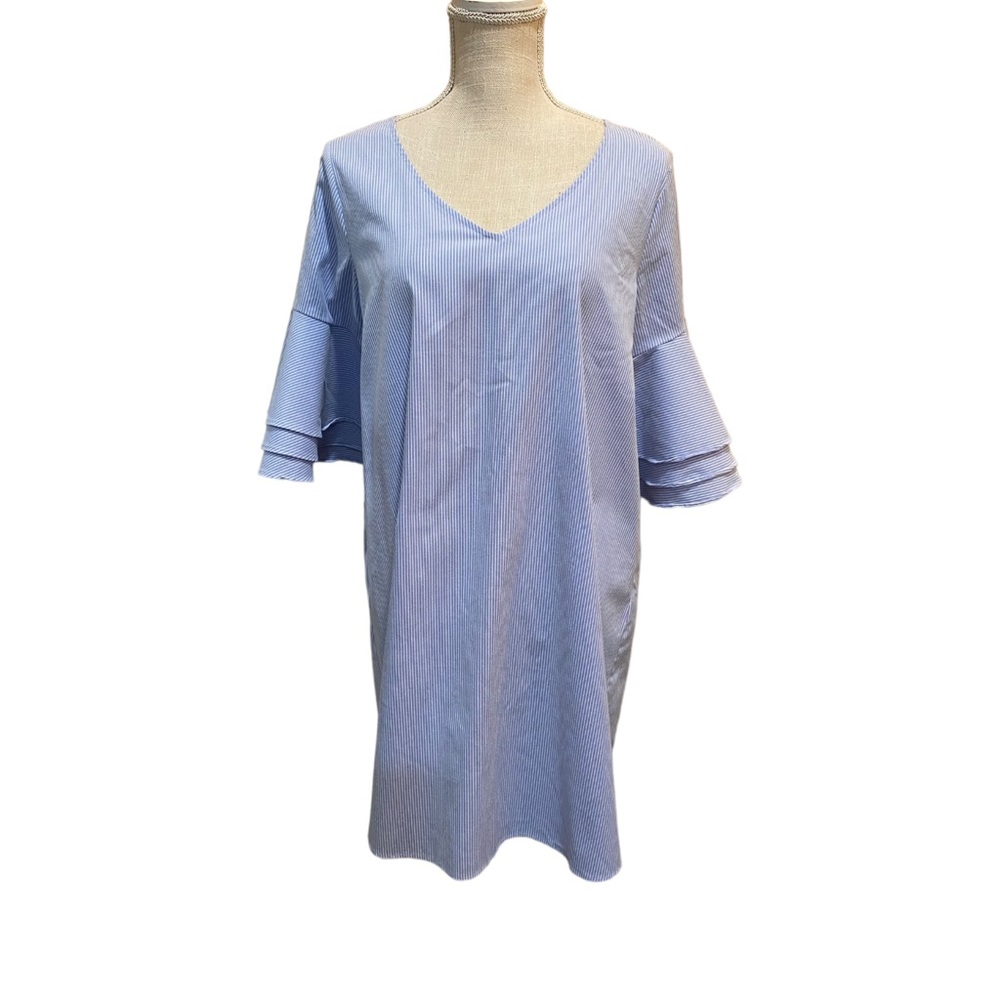 Pietro Brunelli Dress Womens Size M Blue and White Striped Maternity Dress